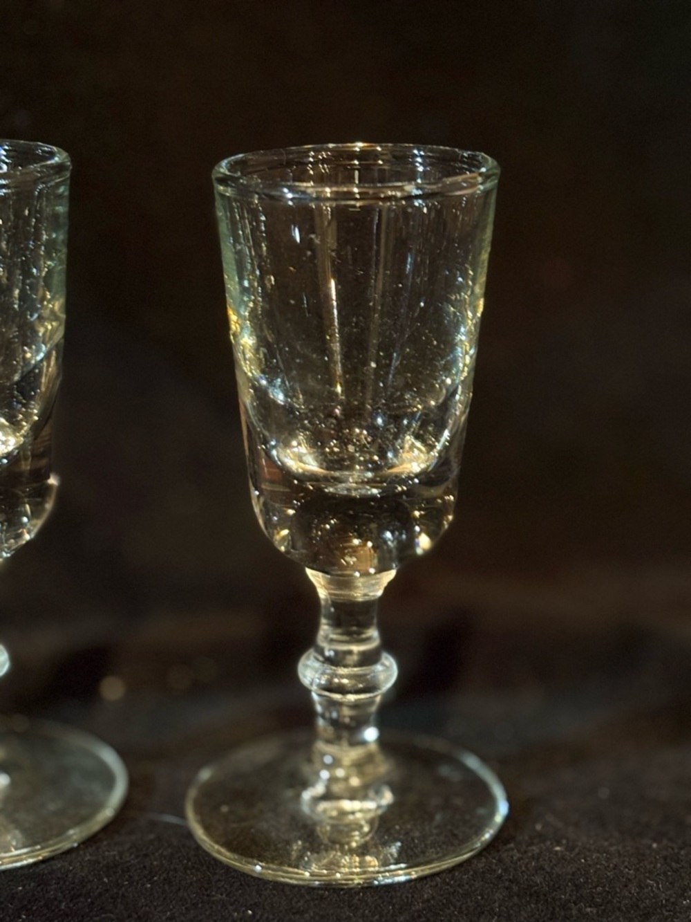 Libbey Georgian Set of 3 Crystal Cordial Glasses - Clear